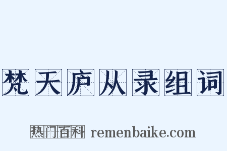 梵天庐从录组词是什么意思的图片